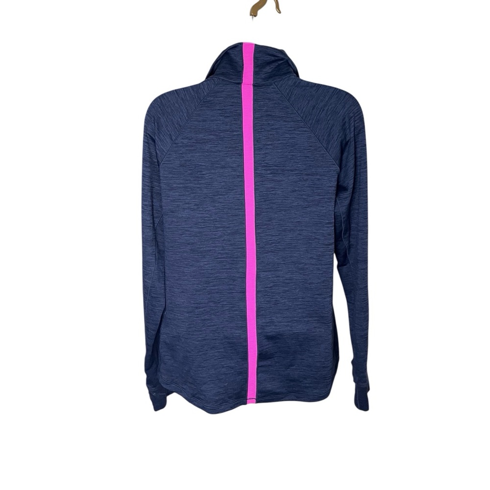 Under Armour ColdGear 1/2 Zip Pullover Long Sleeve Athletic Top Navy Pink L - Picture 2 of 6